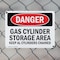 Signmission Gas Cylinder Storage Area Keep All Cylinders Danger Sign, Plastic, 14in W x 10in L, 2PK OS-2PACK-DS-P-1014-L-2055 - alternate 7